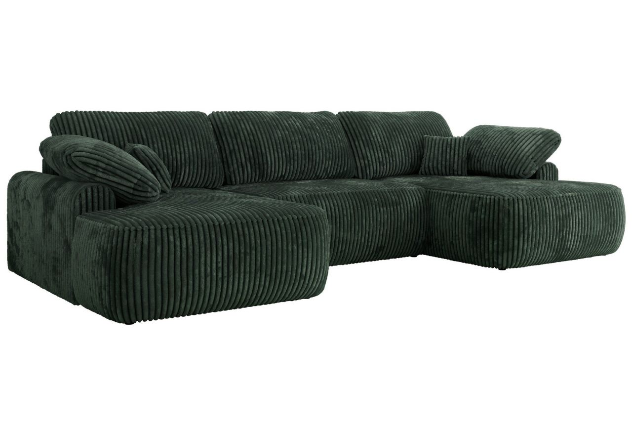 Narożnik CUBO U -  ciemnozielony, sztruks