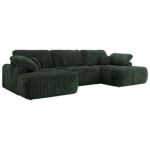 Narożnik CUBO U -  ciemnozielony, sztruks