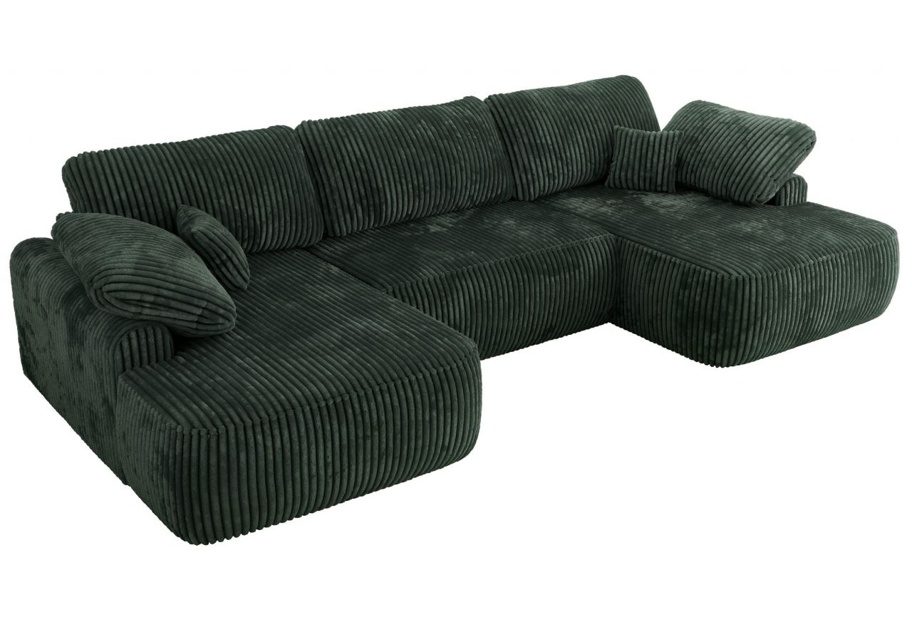 Narożnik CUBO U -  ciemnozielony, sztruks