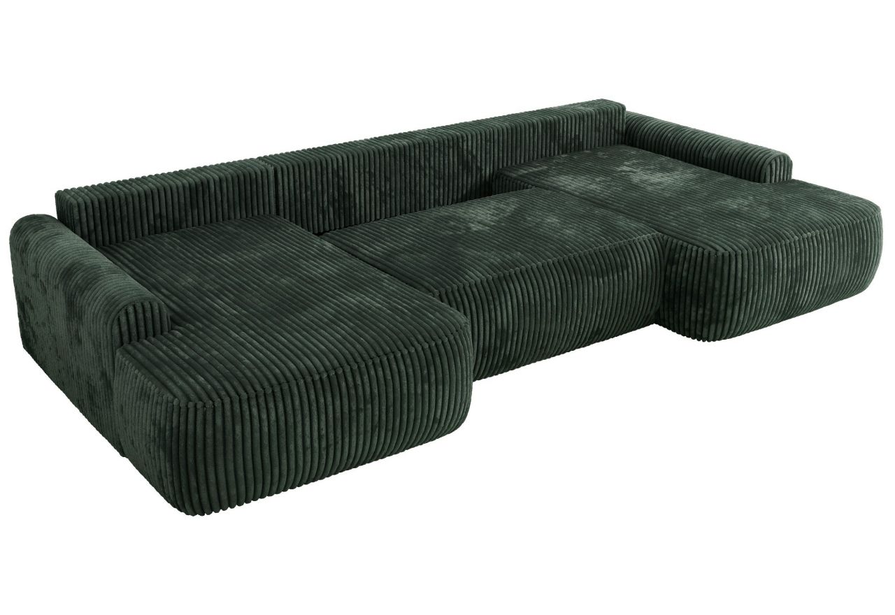 Narożnik CUBO U -  ciemnozielony, sztruks