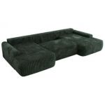 Narożnik CUBO U -  ciemnozielony, sztruks