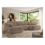 Narożnik CUBO U -  brązowy, sztruks