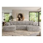 Narożnik CUBO U -  jasnobrązowy, sztruks