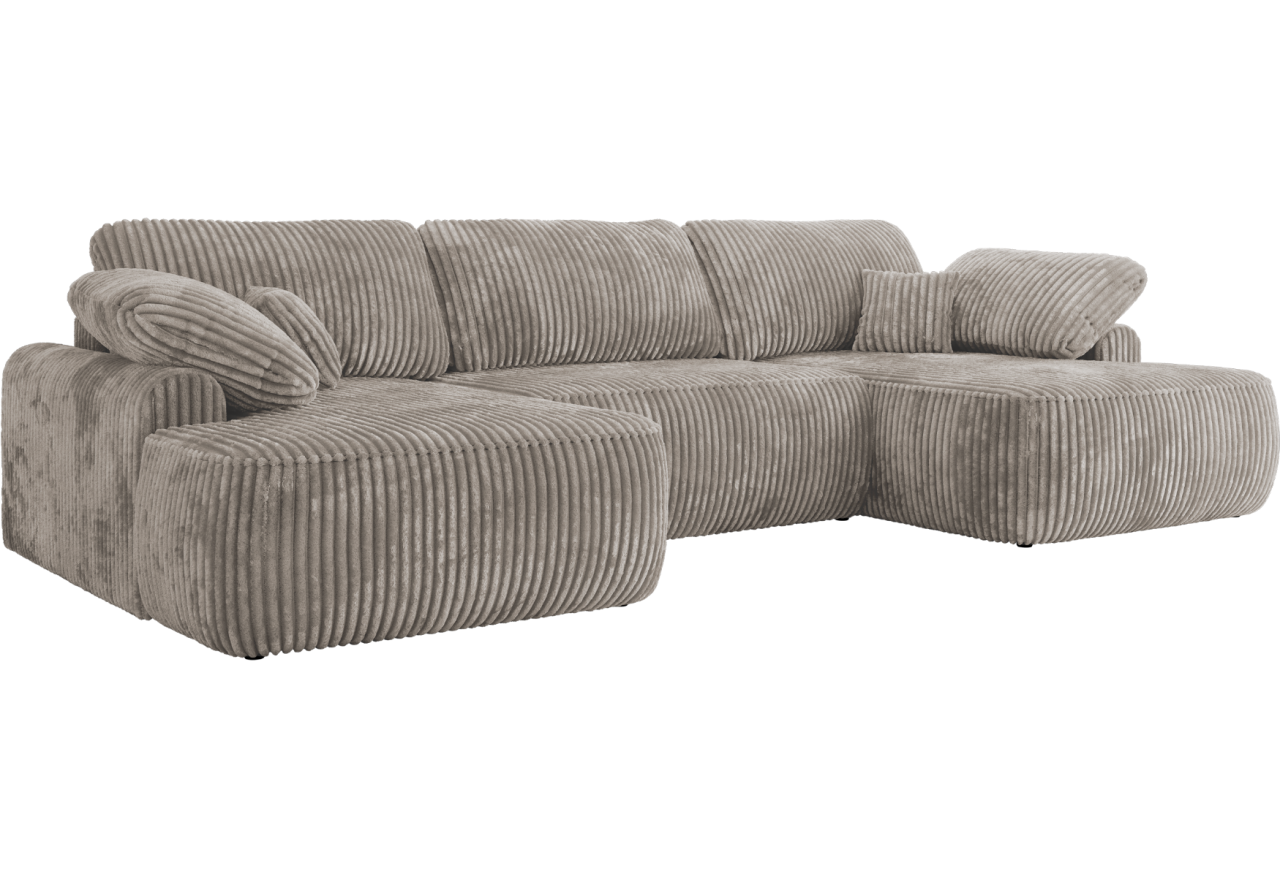 Narożnik CUBO U -  jasnobrązowy, sztruks