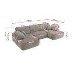 Narożnik CUBO U -  jasnobrązowy, sztruks