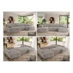 Narożnik CUBO U -  jasnobrązowy, sztruks