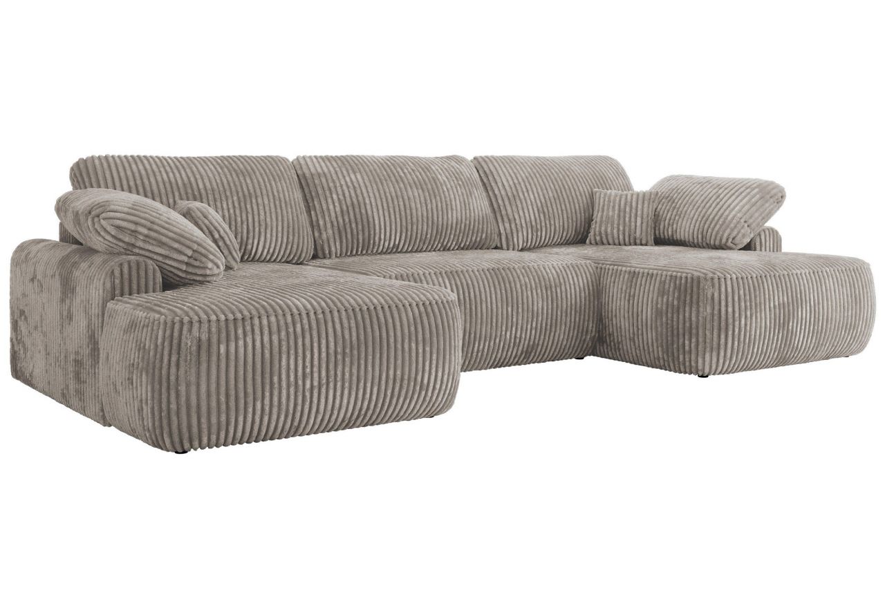 Narożnik CUBO U -  jasnobrązowy, sztruks