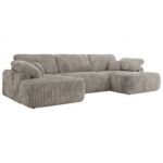 Narożnik CUBO U -  jasnobrązowy, sztruks