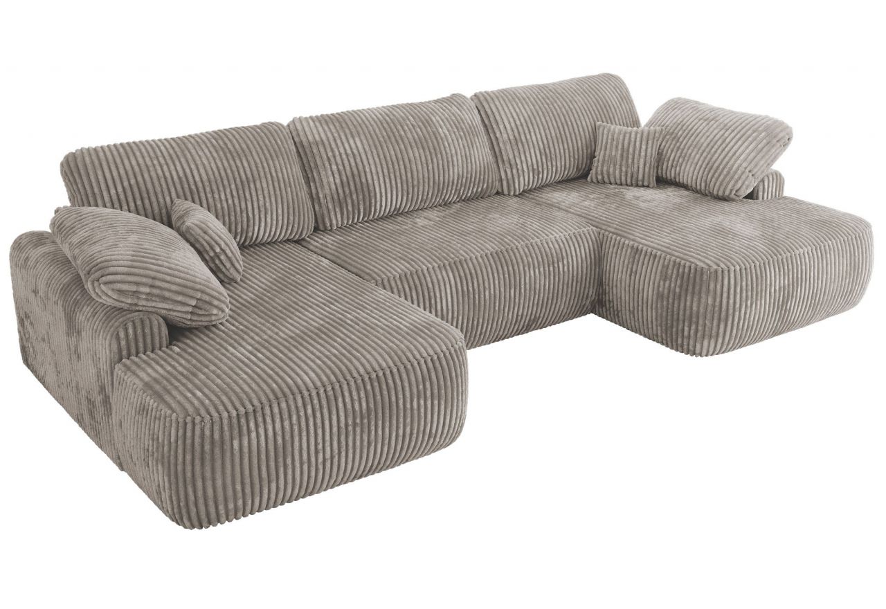 Narożnik CUBO U -  jasnobrązowy, sztruks