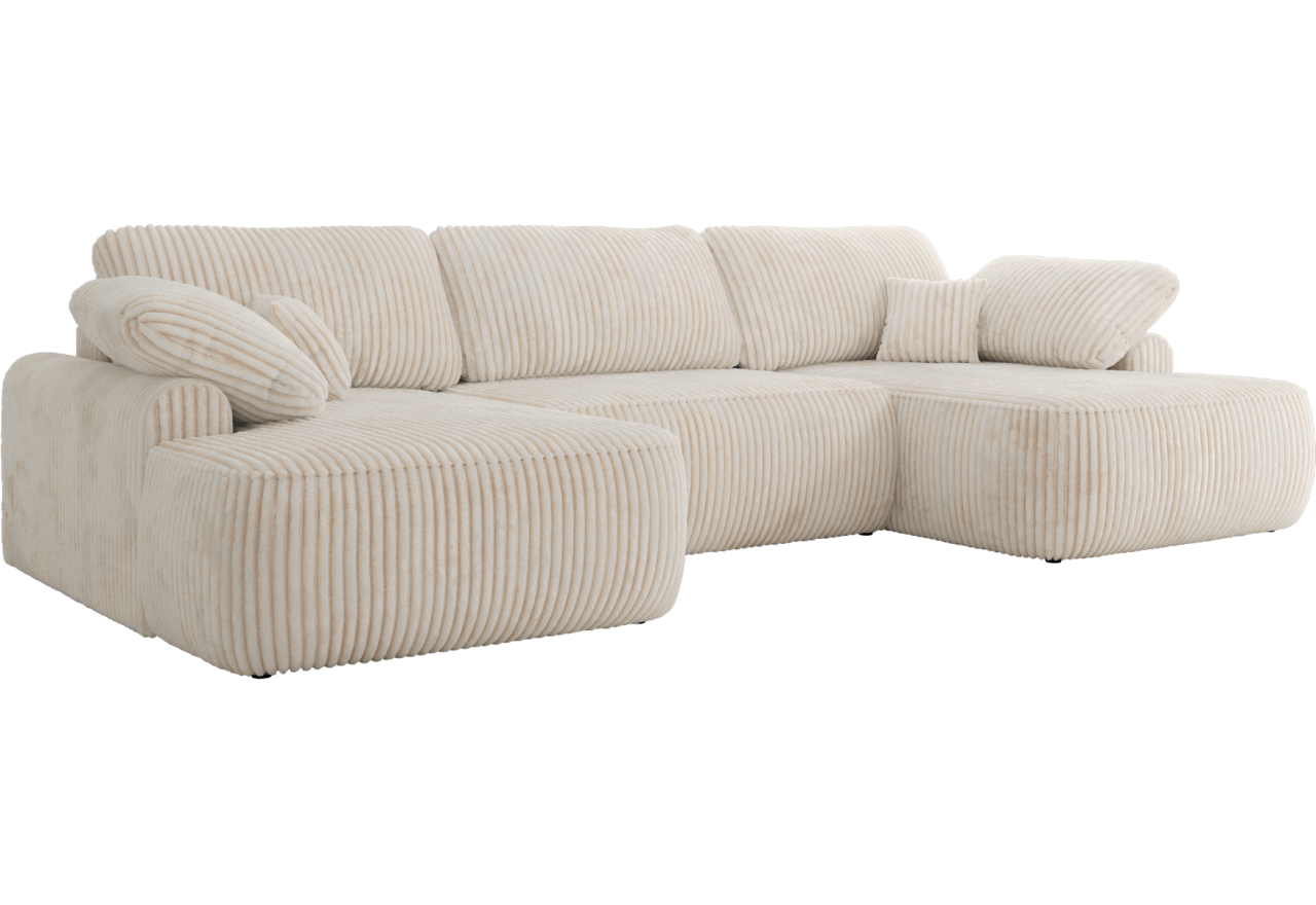 Narożnik CUBO U -  beżowy, sztruks