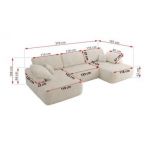 Narożnik CUBO U -  beżowy, sztruks