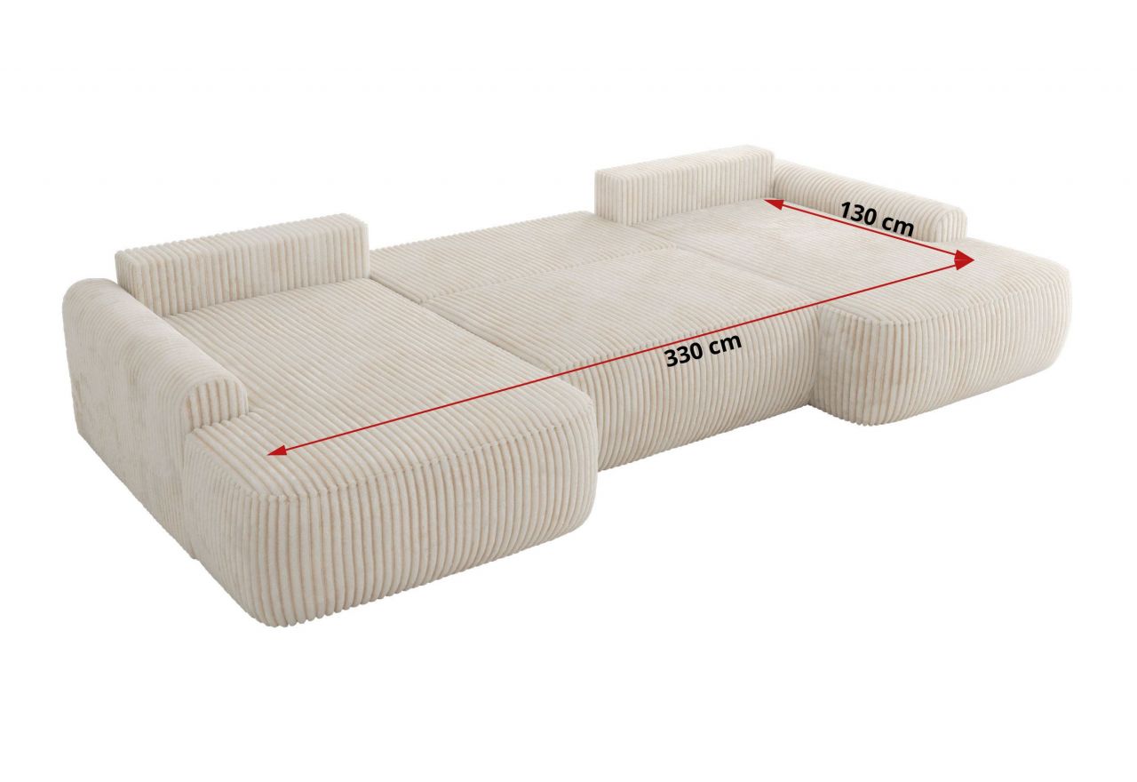 Narożnik CUBO U -  beżowy, sztruks