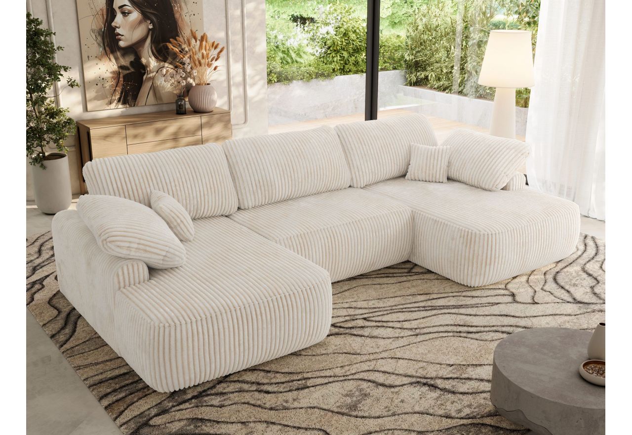 Narożnik CUBO U -  beżowy, sztruks