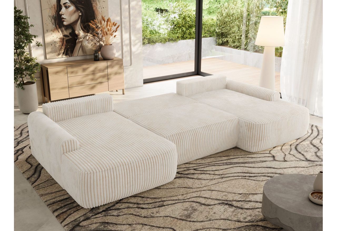 Narożnik CUBO U -  beżowy, sztruks