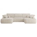 Narożnik CUBO U -  beżowy, sztruks