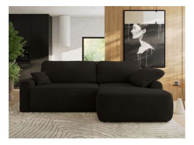 Narożnik CUBO L - strona prawa - czarny, boucle