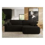 Narożnik CUBO L - strona prawa - czarny, boucle