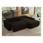 Narożnik CUBO L - strona prawa - czarny, boucle