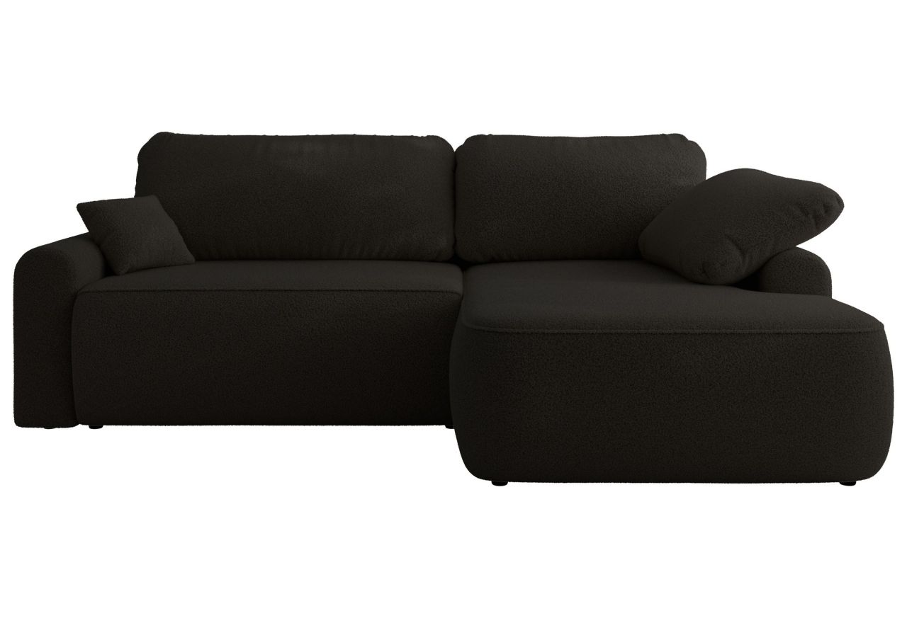 Narożnik CUBO L - strona prawa - czarny, boucle