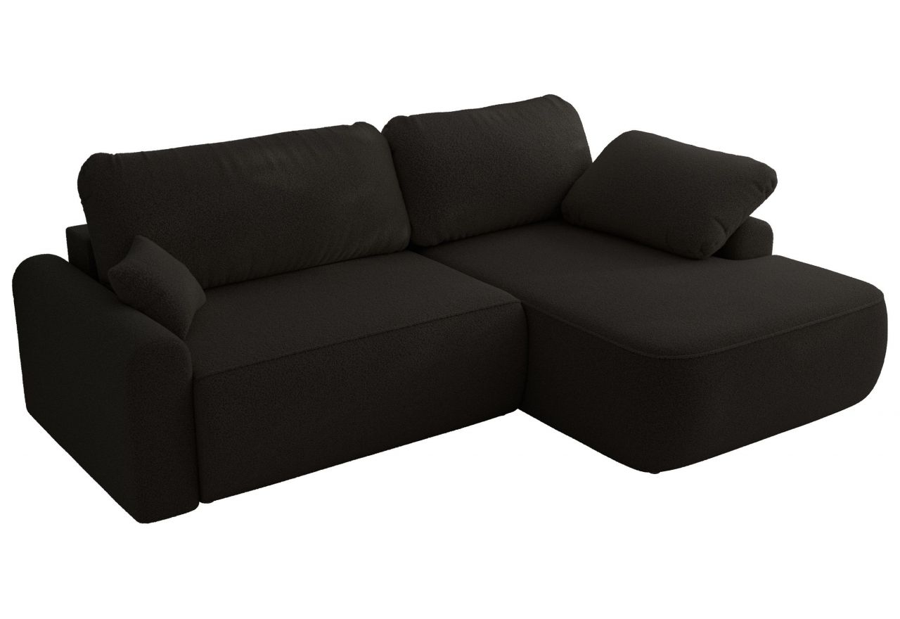 Narożnik CUBO L - strona prawa - czarny, boucle