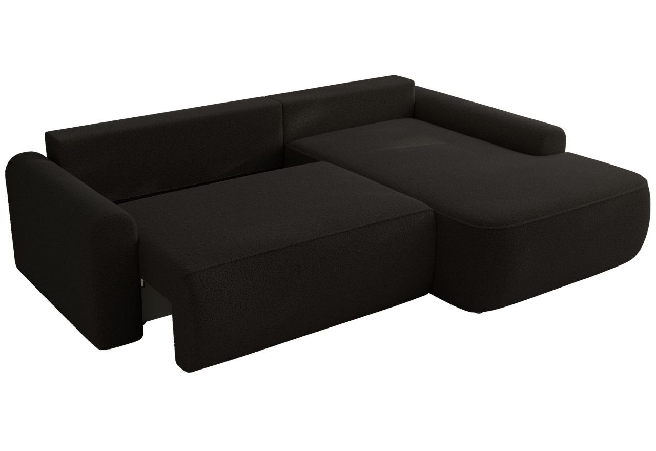 Narożnik CUBO L - strona prawa - czarny, boucle