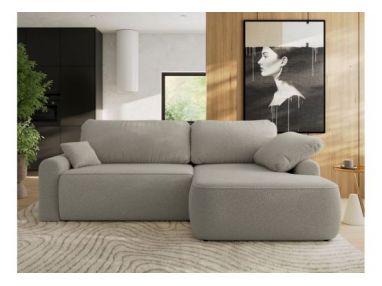 Narożnik CUBO L - strona prawa - jasnoszary, boucle