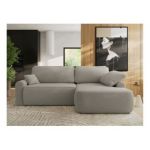 Narożnik CUBO L - strona prawa - jasnoszary, boucle