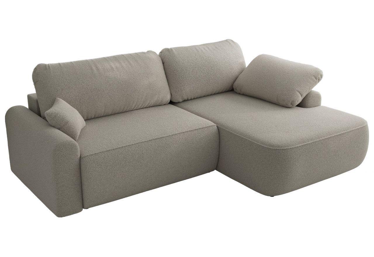 Narożnik CUBO L - strona prawa - jasnoszary, boucle