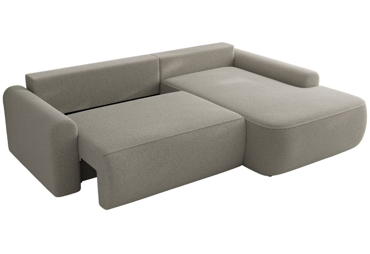 Narożnik CUBO L - strona prawa - jasnoszary, boucle