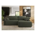 Narożnik CUBO L - strona prawa - ciemnozielony, boucle