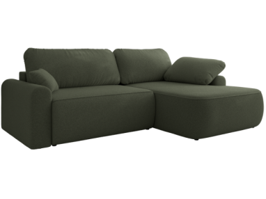 Narożnik CUBO L - strona prawa - ciemnozielony, boucle