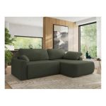 Narożnik CUBO L - strona prawa - ciemnozielony, boucle