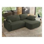 Narożnik CUBO L - strona prawa - ciemnozielony, boucle