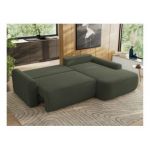 Narożnik CUBO L - strona prawa - ciemnozielony, boucle