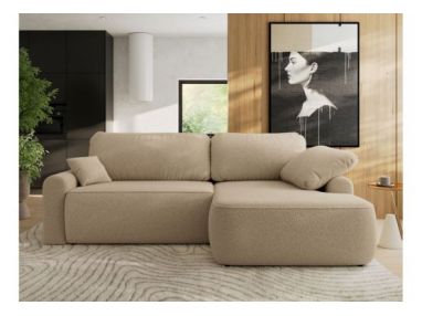 Narożnik CUBO L - strona prawa - jasnobrązowy, boucle