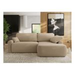 Narożnik CUBO L - strona prawa - jasnobrązowy, boucle