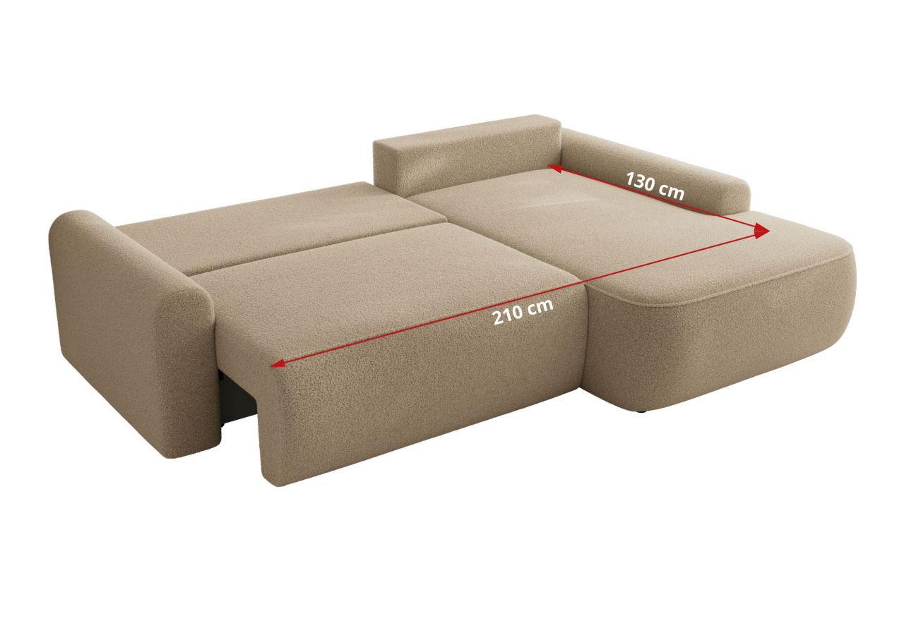 Narożnik CUBO L - strona prawa - jasnobrązowy, boucle