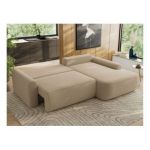 Narożnik CUBO L - strona prawa - jasnobrązowy, boucle