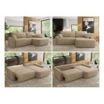 Narożnik CUBO L - strona prawa - jasnobrązowy, boucle