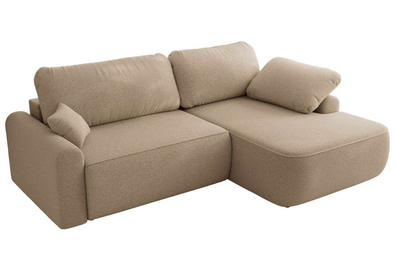 Narożnik CUBO L - strona prawa - jasnobrązowy, boucle