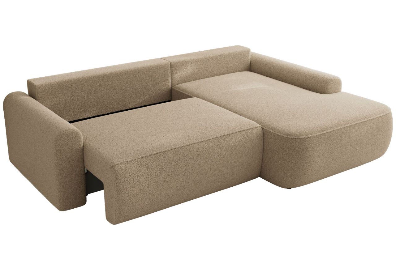 Narożnik CUBO L - strona prawa - jasnobrązowy, boucle