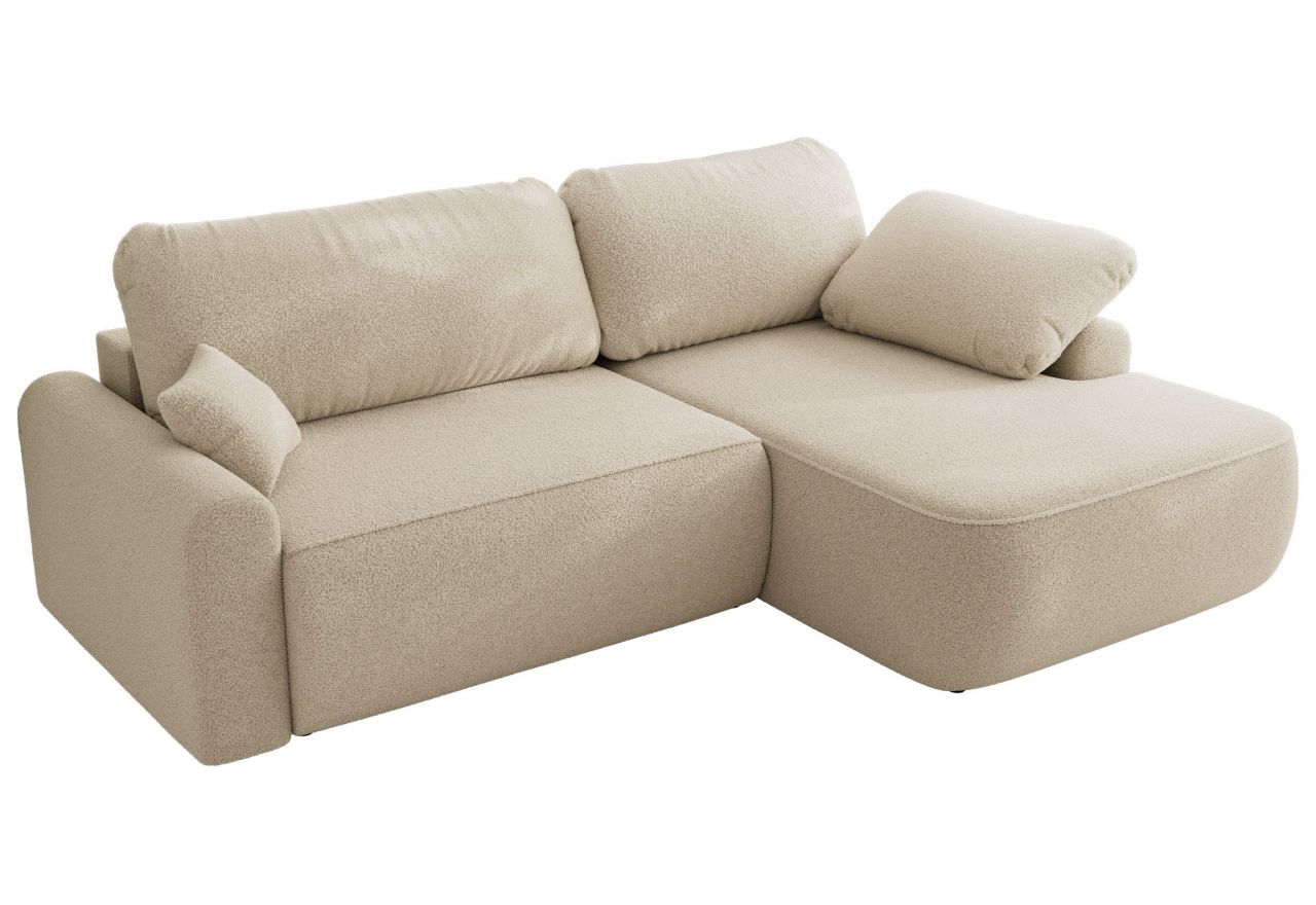 Narożnik CUBO L - strona prawa - beżowy, boucle