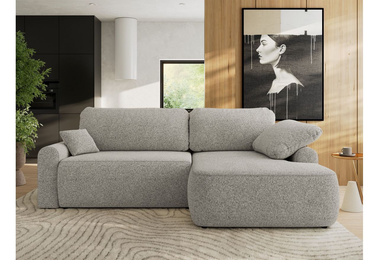 Narożnik CUBO L - strona prawa - jasnoszary, struktura