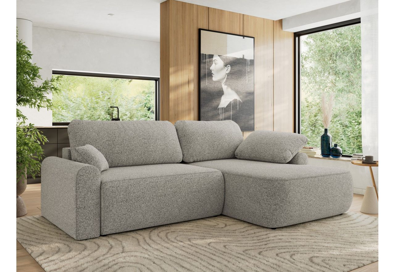 Narożnik CUBO L - strona prawa - jasnoszary, struktura