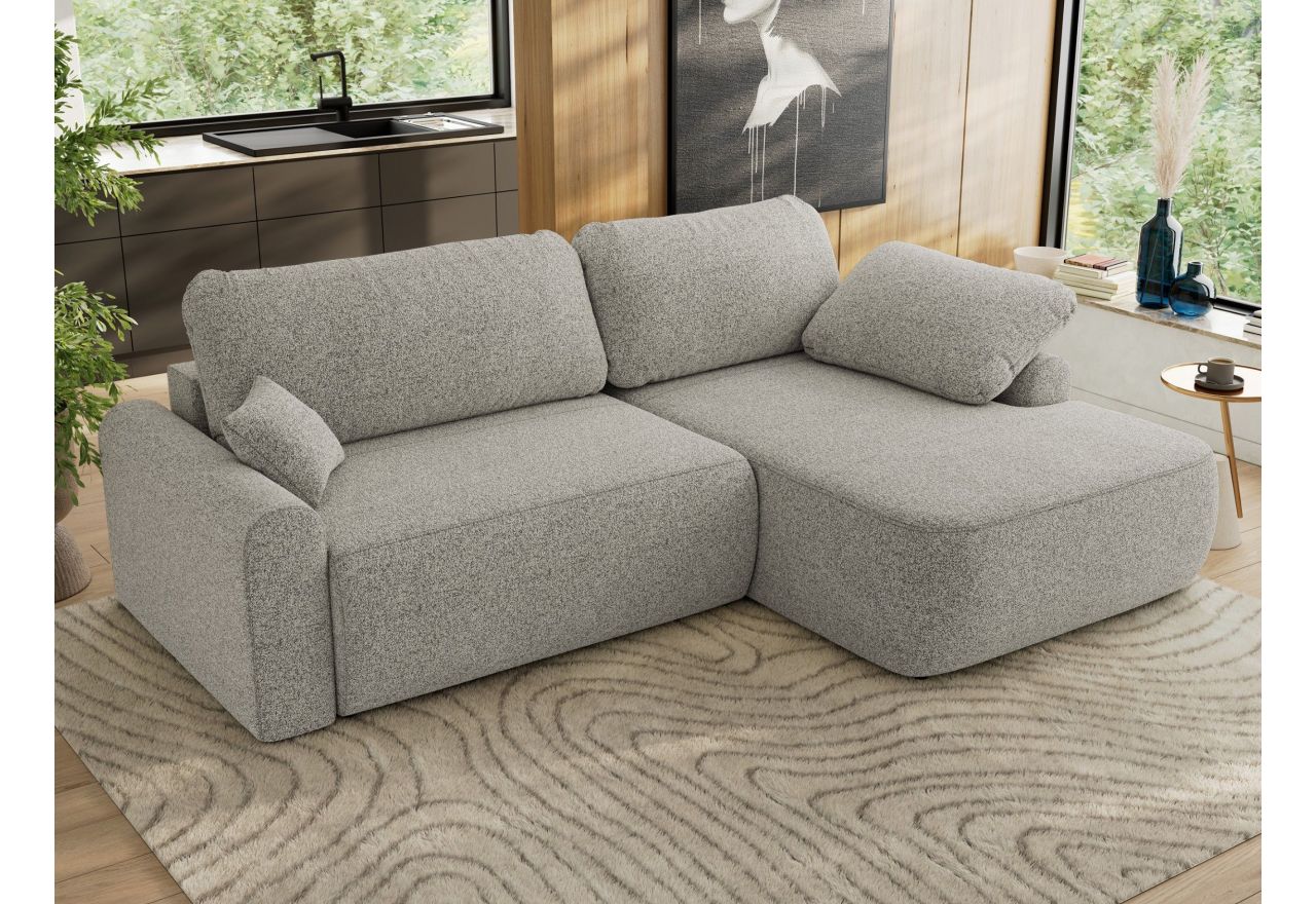 Narożnik CUBO L - strona prawa - jasnoszary, struktura