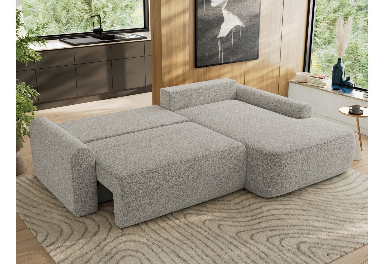 Narożnik CUBO L - strona prawa - jasnoszary, struktura