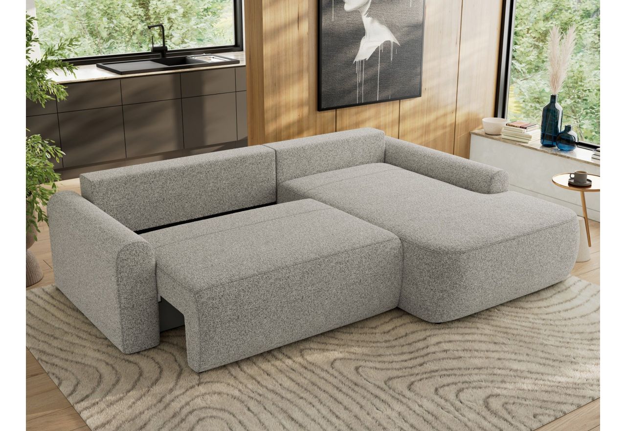 Narożnik CUBO L - strona prawa - jasnoszary, struktura