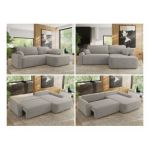 Narożnik CUBO L - strona prawa - jasnoszary, struktura