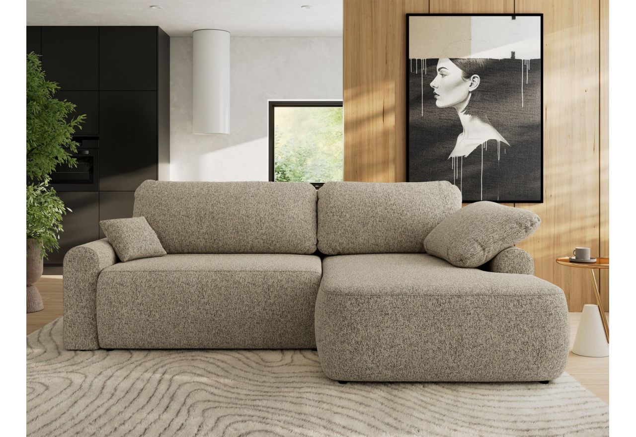 Narożnik CUBO L - strona prawa - ciemnobeżowy, struktura