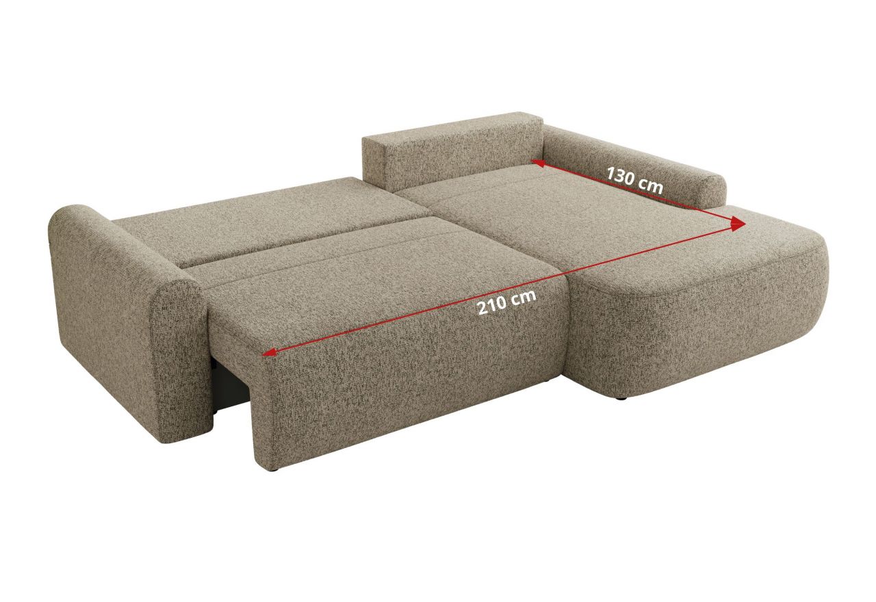 Narożnik CUBO L - strona prawa - ciemnobeżowy, struktura